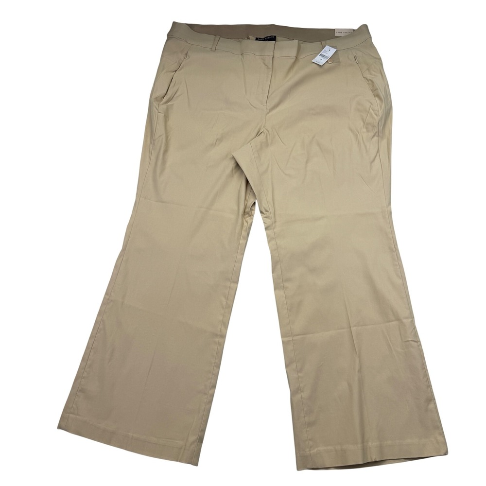 Lane Bryant Women's 24S Tan Stretch Wide Leg Career Pants NEW w Tags
